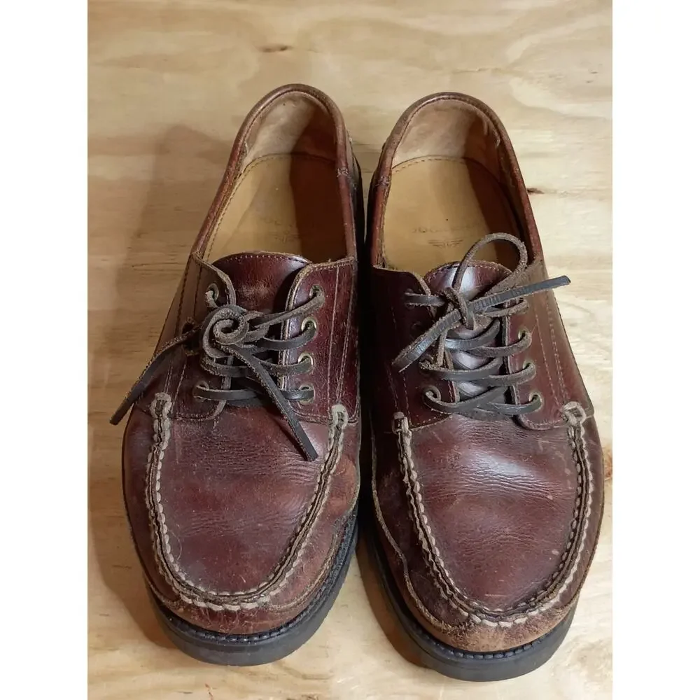 Vintage Men's Dockers Brown Leather Moccasin Loafers 9.5 M Lace Up Casual Shoes